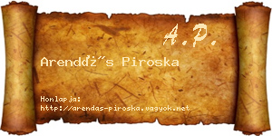 Arendás Piroska névjegykártya