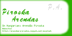 piroska arendas business card